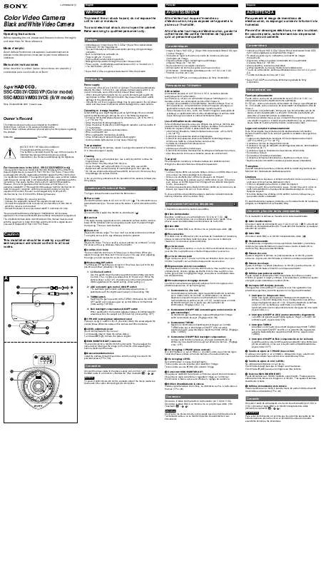 Mode d'emploi SONY SSC-CD33V