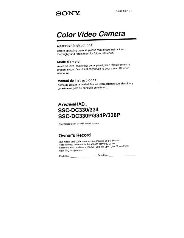 Mode d'emploi SONY SS-CDC330