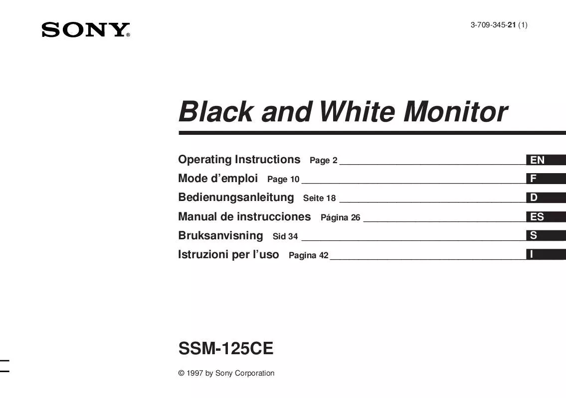 Mode d'emploi SONY SS-M125CE