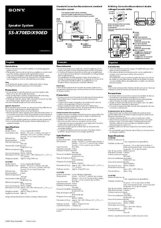 Mode d'emploi SONY SS-X90ED