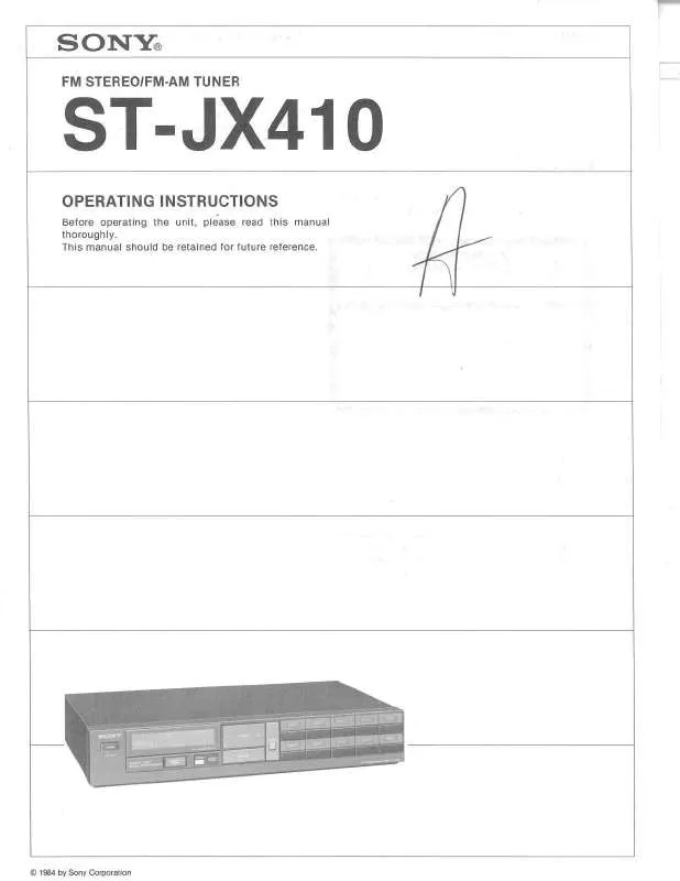 Mode d'emploi SONY ST-JX410