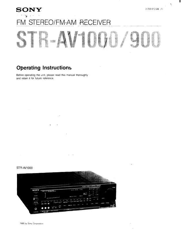 Mode d'emploi SONY ST-RAV1000