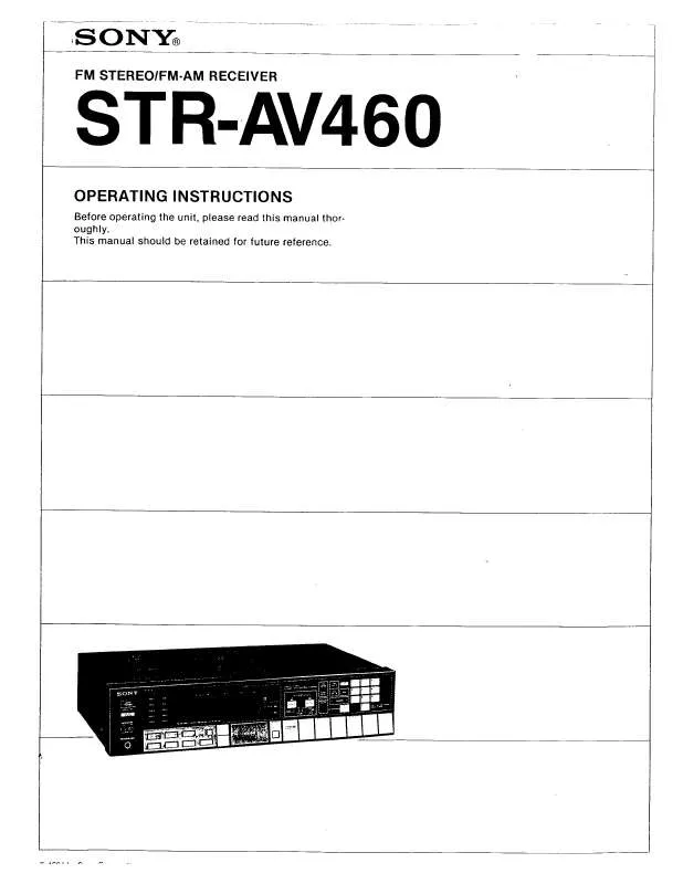 Mode d'emploi SONY ST-RAV460