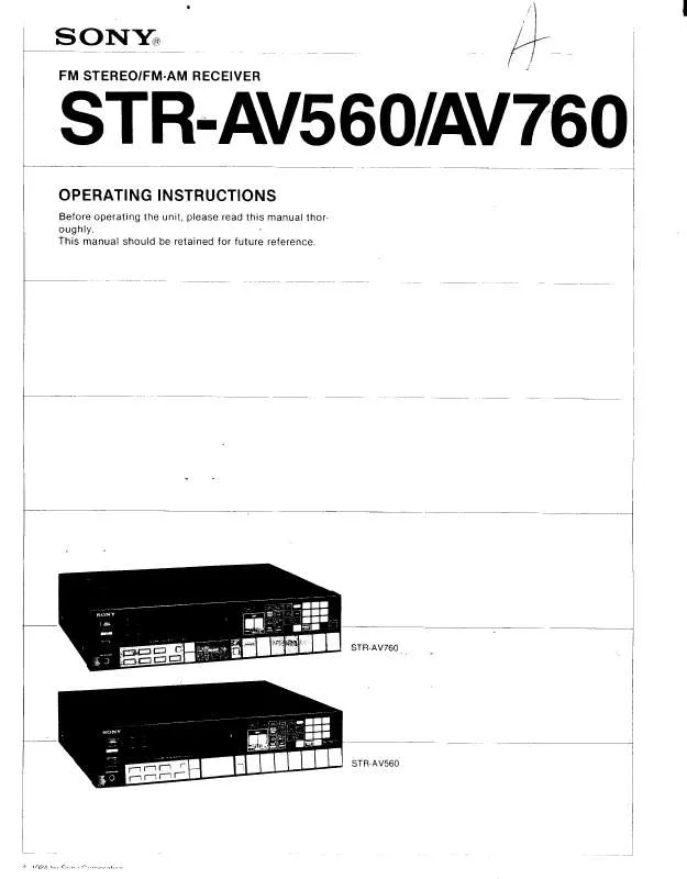 Mode d'emploi SONY ST-RAV560