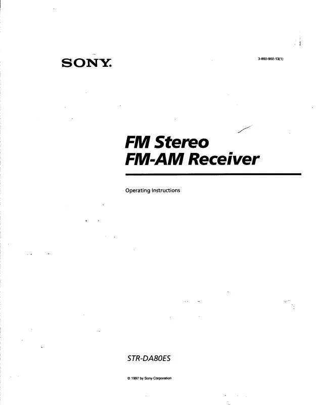 Mode d'emploi SONY ST-RDA80ES