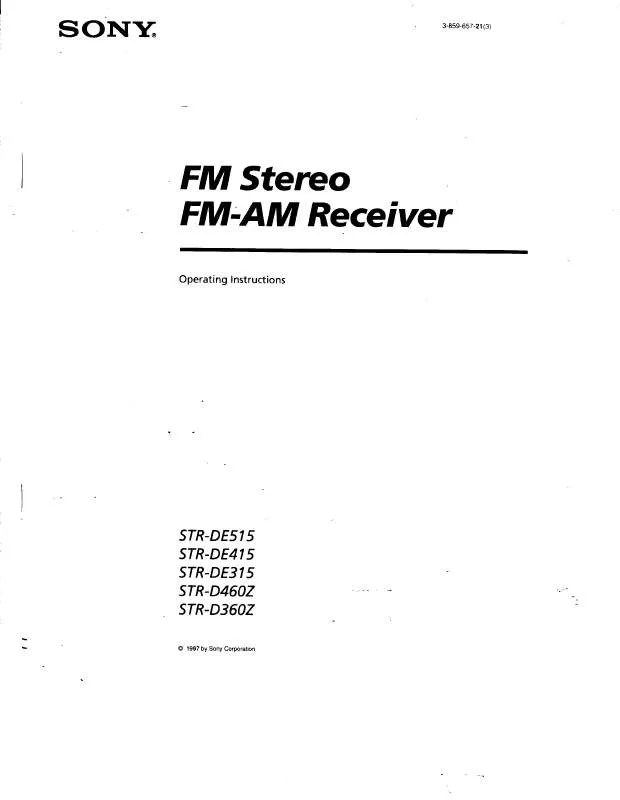 Mode d'emploi SONY ST-RDE515