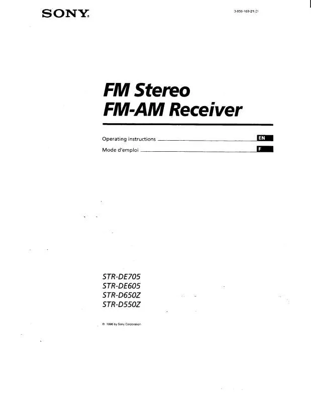 Mode d'emploi SONY ST-RDE705