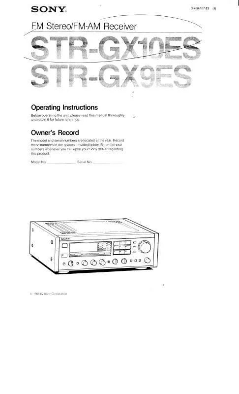 Mode d'emploi SONY ST-RGX10ES