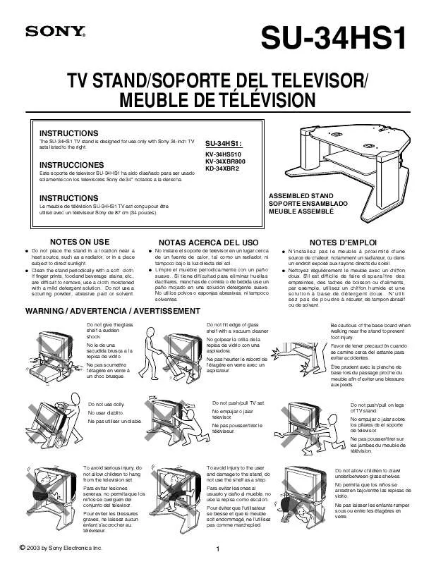 Mode d'emploi SONY SU-34HS1