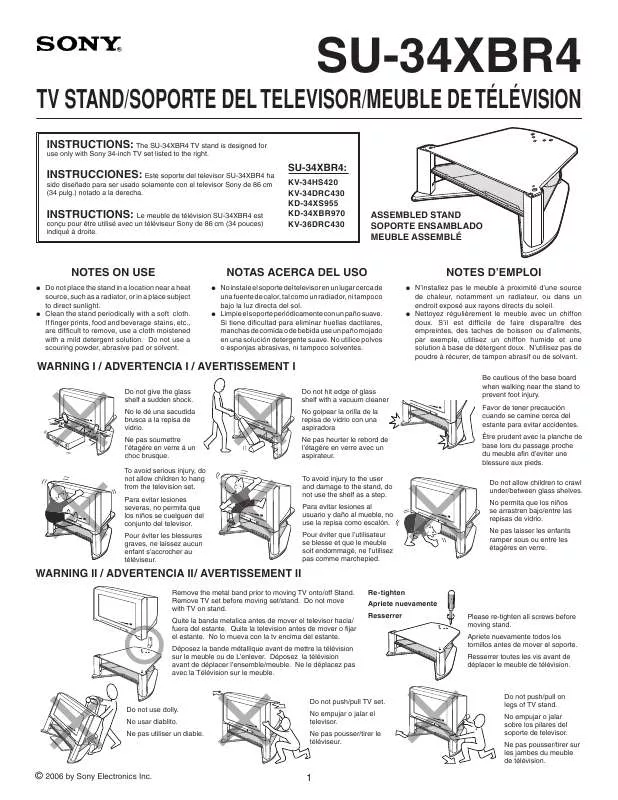 Mode d'emploi SONY SU-34XBR4