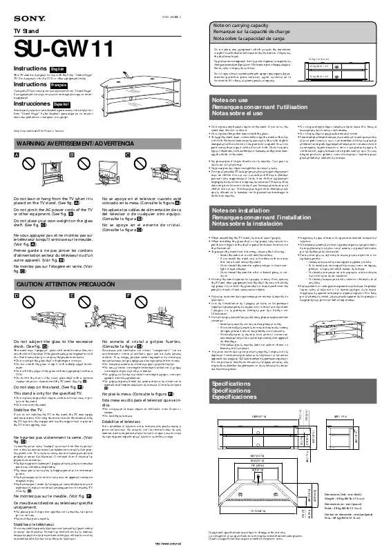 Mode d'emploi SONY SU-GW11