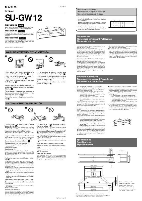 Mode d'emploi SONY SU-GW12