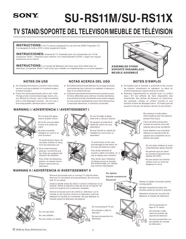 Mode d'emploi SONY SU-RS11M