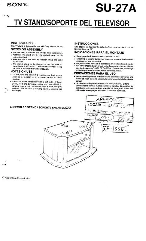 Mode d'emploi SONY SU27A