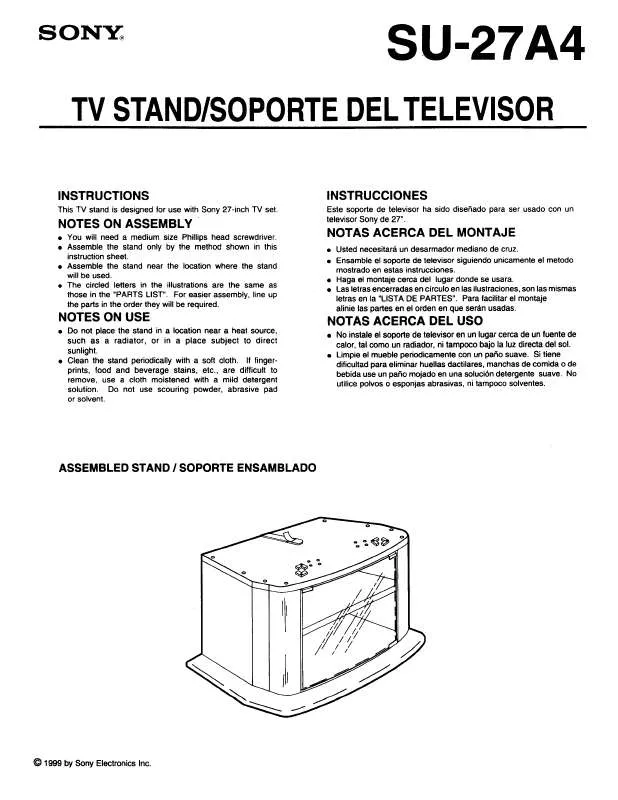 Mode d'emploi SONY SU27A4