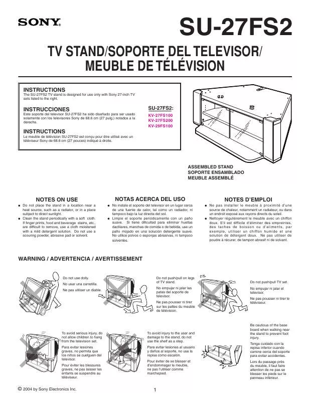 Mode d'emploi SONY SU27FS2