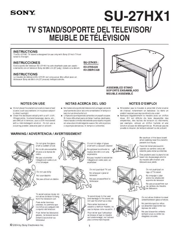 Mode d'emploi SONY SU27HX1