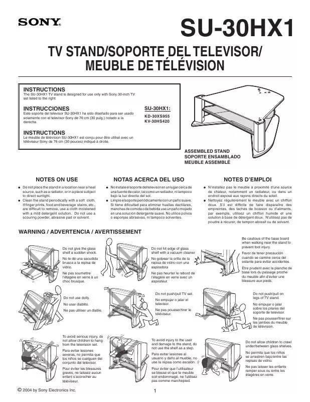 Mode d'emploi SONY SU30HX1