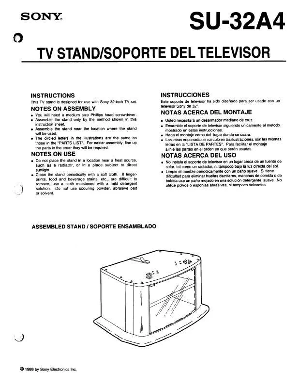 Mode d'emploi SONY SU32A4