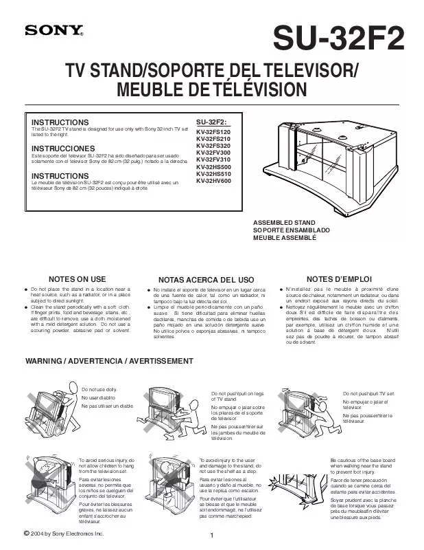 Mode d'emploi SONY SU32F2