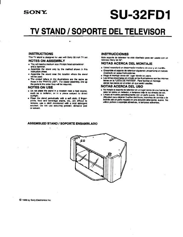 Mode d'emploi SONY SU32FD1