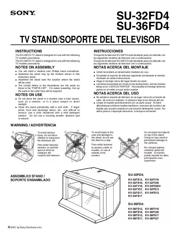 Mode d'emploi SONY SU32FD4