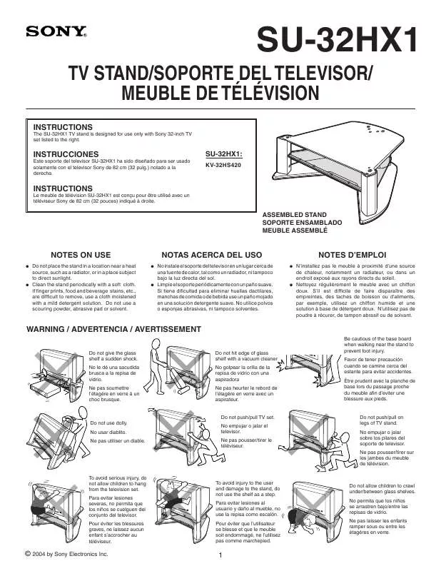 Mode d'emploi SONY SU32HX1