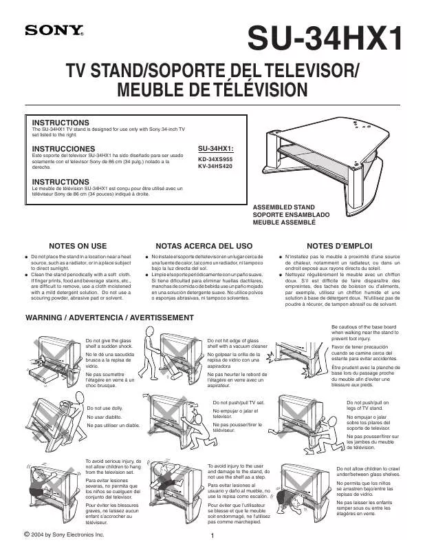 Mode d'emploi SONY SU34HX1