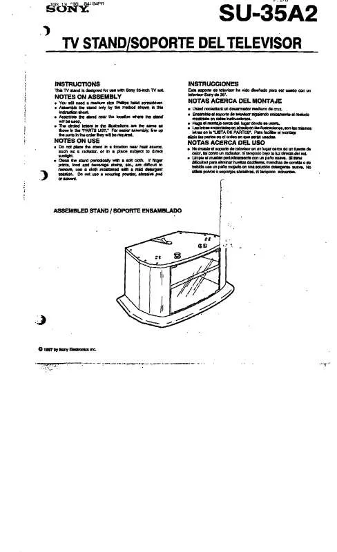 Mode d'emploi SONY SU35A2