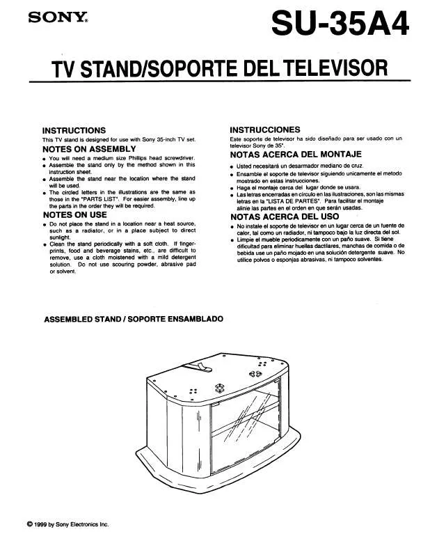 Mode d'emploi SONY SU35A4