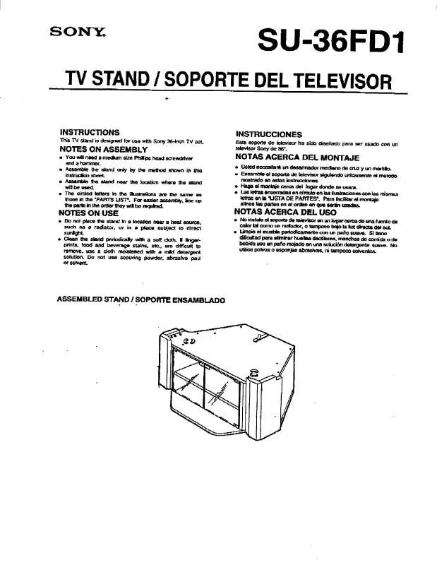 Mode d'emploi SONY SU36FD1