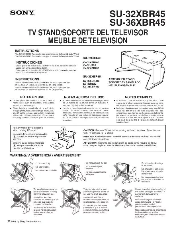 Mode d'emploi SONY SU36XBR45