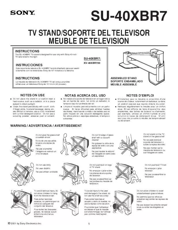 Mode d'emploi SONY SU40XBR7