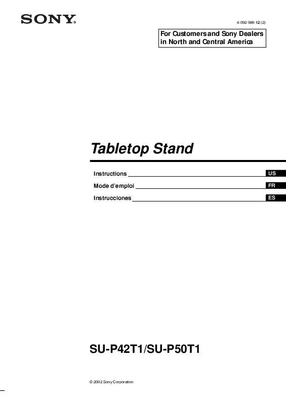 Mode d'emploi SONY SUP42T1