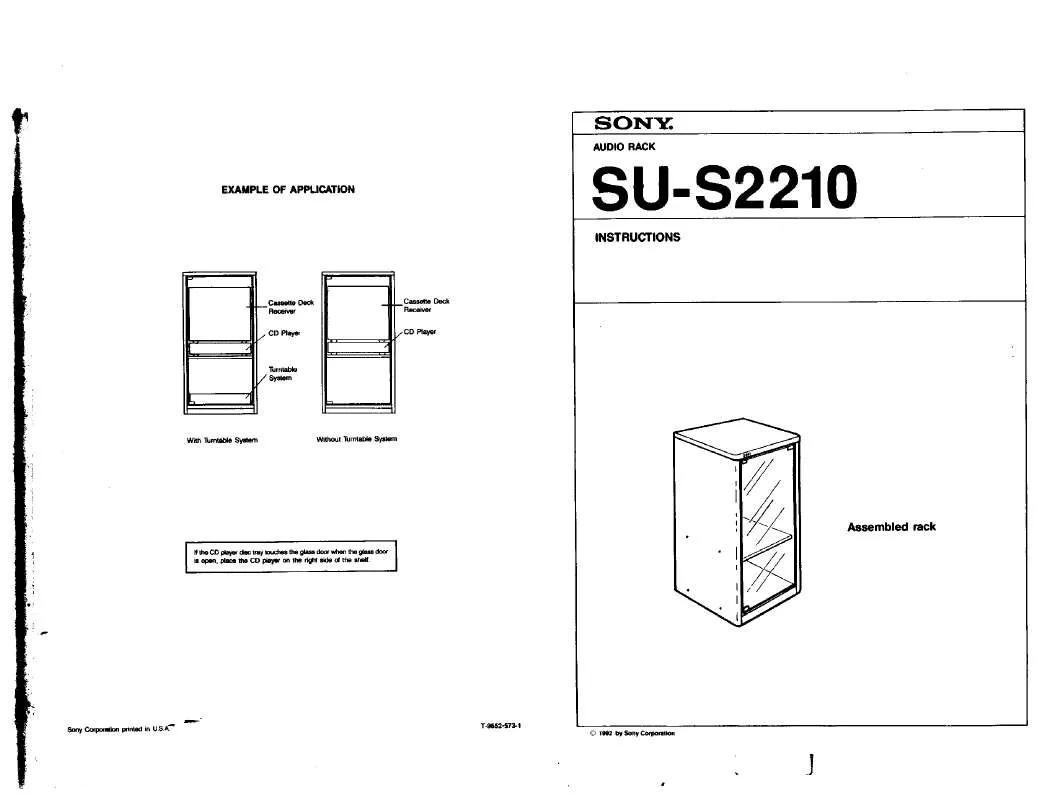 Mode d'emploi SONY SUS2210