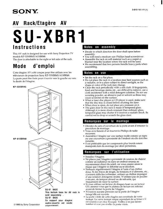 Mode d'emploi SONY SUXBR1