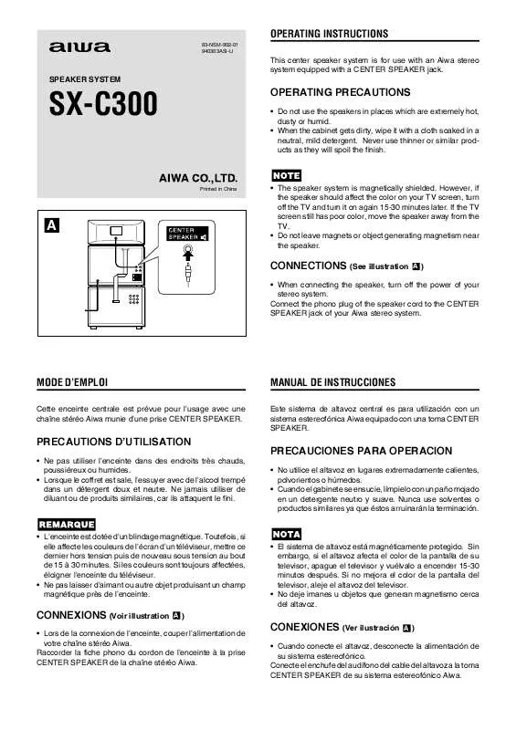 Mode d'emploi SONY SXC300