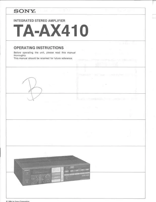 Mode d'emploi SONY TA-AX410