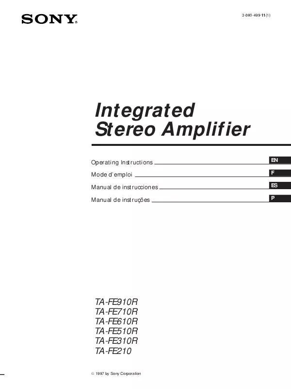 Mode d'emploi SONY TA-FE310R