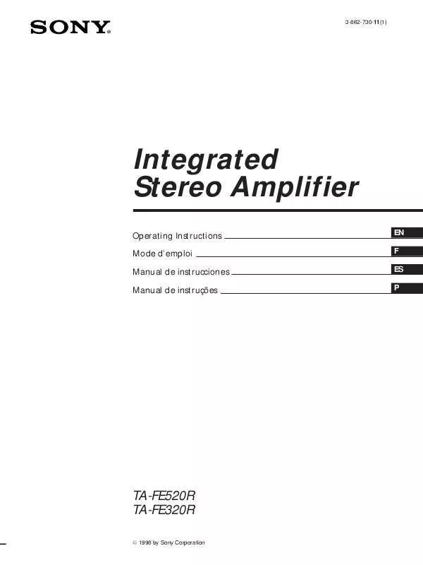 Mode d'emploi SONY TA-FE320R