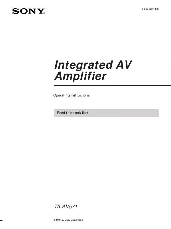 Mode d'emploi SONY TA-AV571