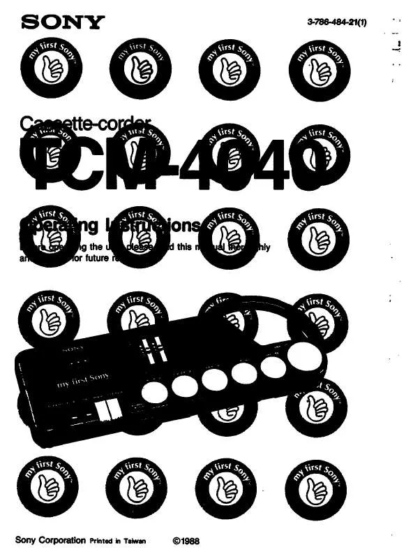 Mode d'emploi SONY TC-M4040