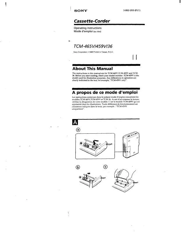 Mode d'emploi SONY TC-M465V