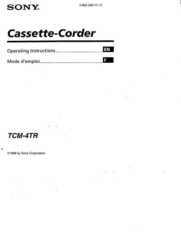 Mode d'emploi SONY TC-M4TR