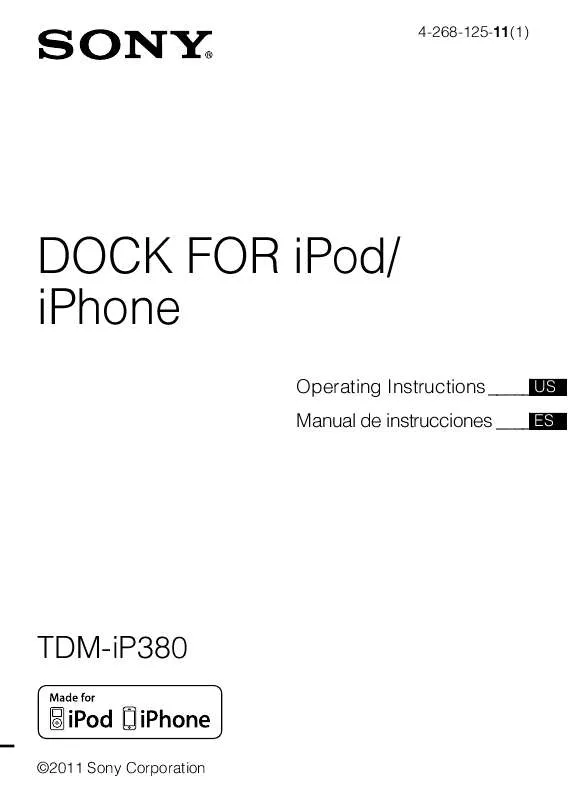 Mode d'emploi SONY TDM-IP380