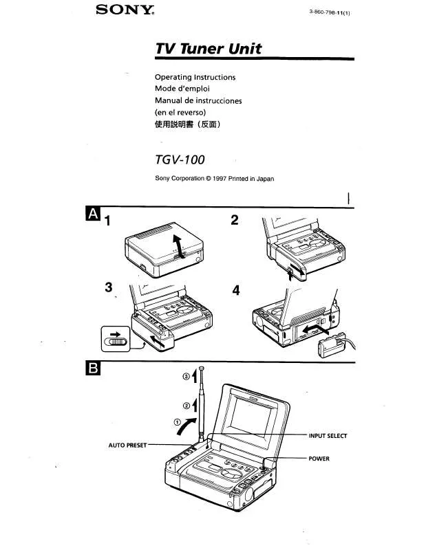 Mode d'emploi SONY TGV100