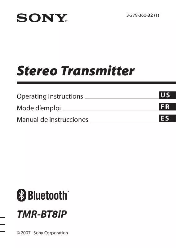 Mode d'emploi SONY TMR-BT8IP-W