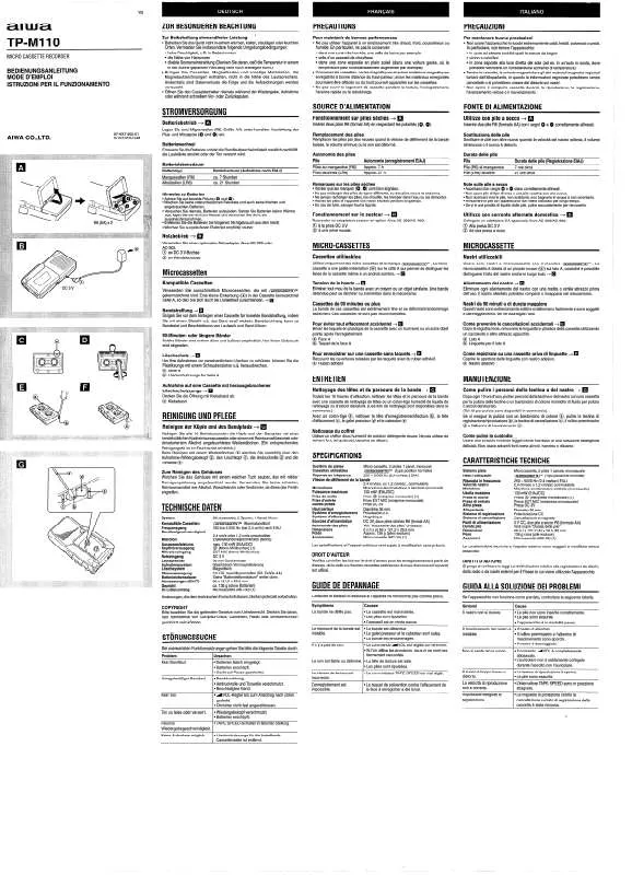 Mode d'emploi SONY TPM110