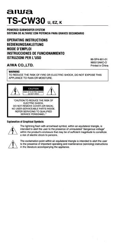 Mode d'emploi SONY TSCW30