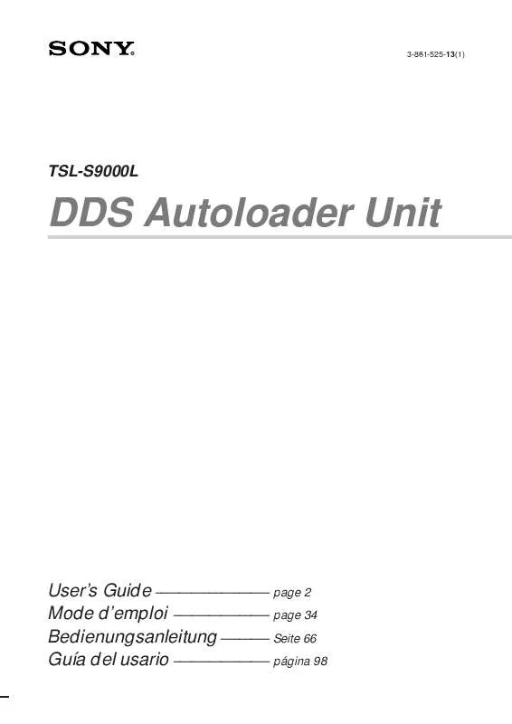 Mode d'emploi SONY TSL-S9000L